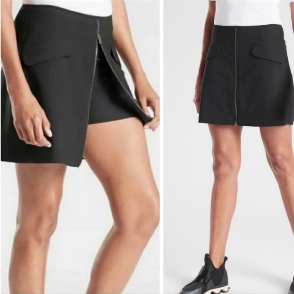 Athleta Stellar Zip Up Skirt Skort Black Size XS